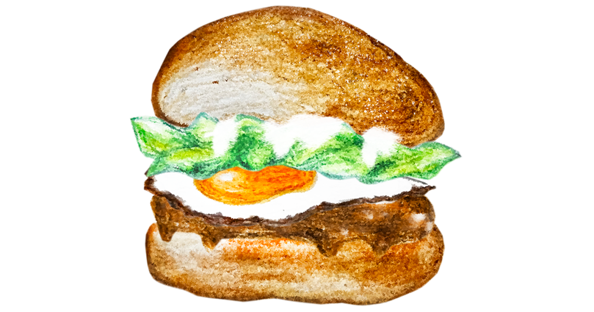 てりたまバーガーのイラスト