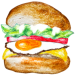 エッグチーズバーガーのイラスト