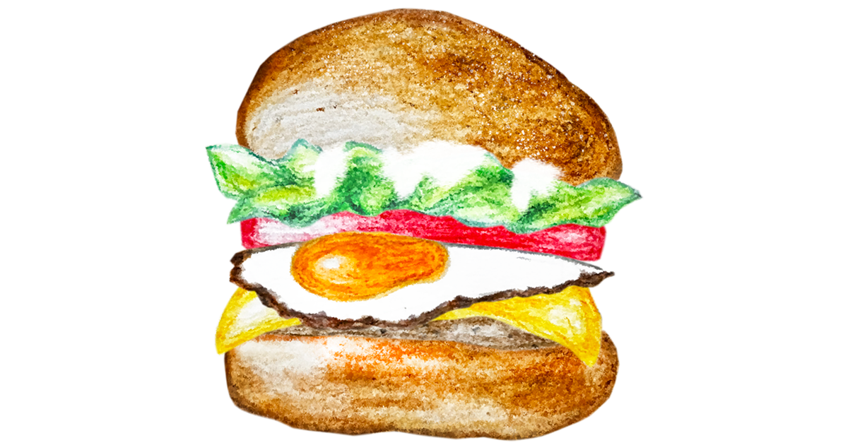 エッグチーズバーガーのイラスト