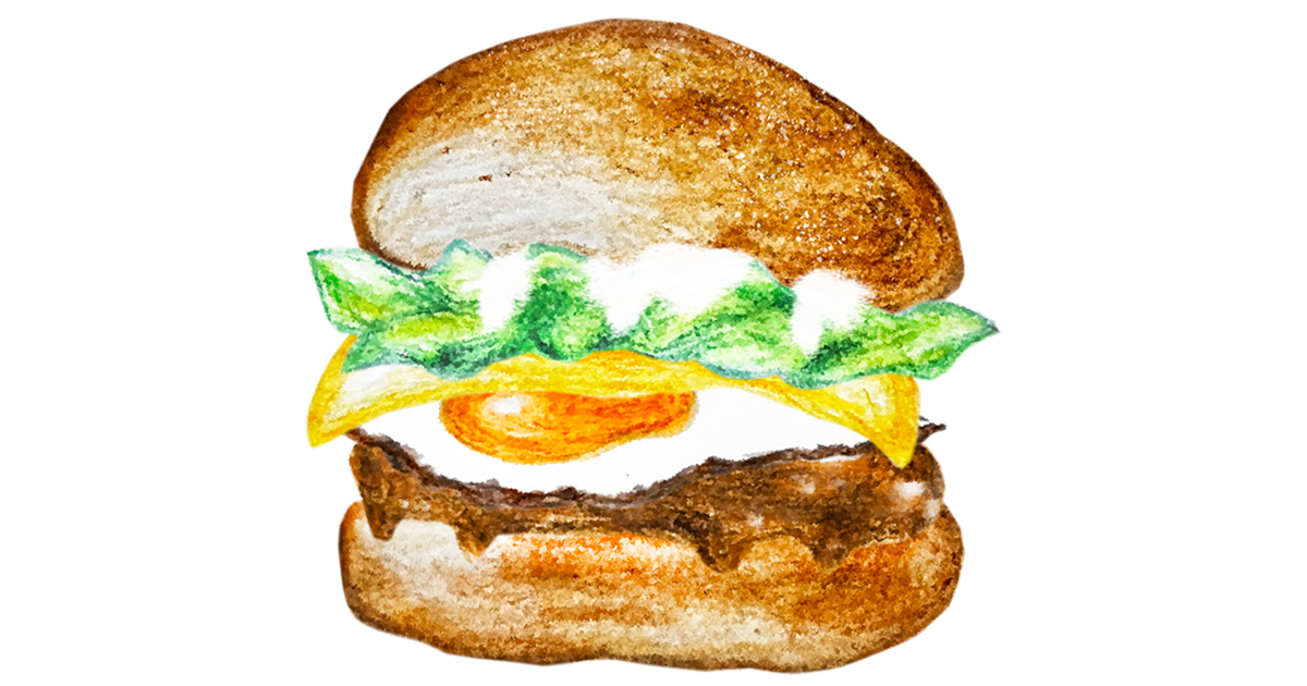 チーズてりたまバーガーのイラスト