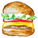 チーズバーガーのイラスト