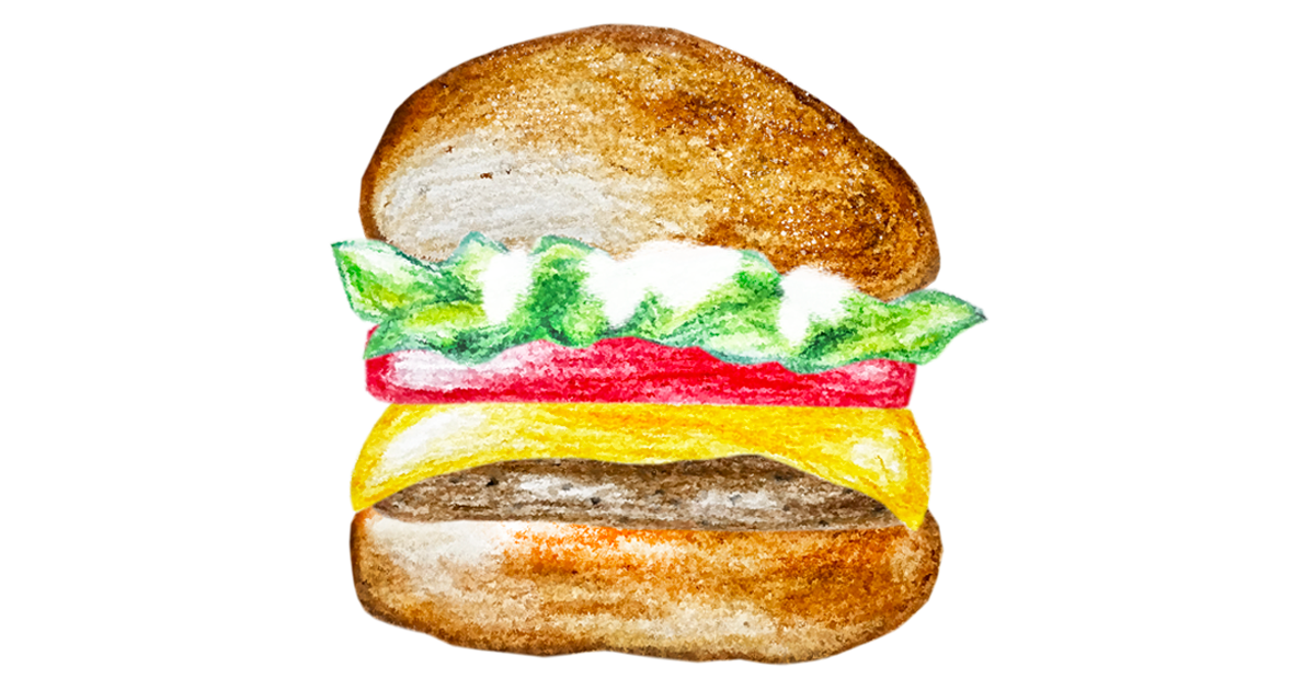 チーズバーガーのイラスト