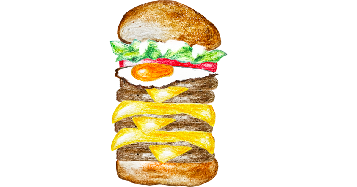 巨大バーガーのイラスト