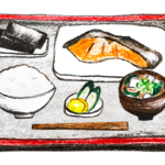 鮭定食のイラスト