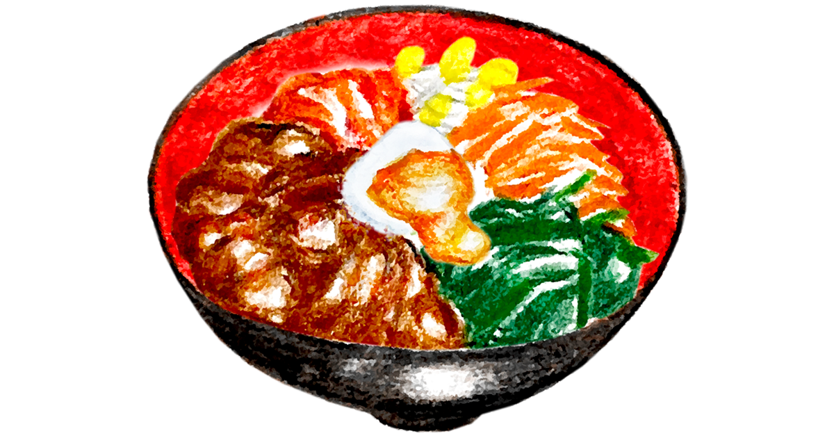 ビビンバ丼のイラスト