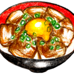 豚バラ丼のイラスト