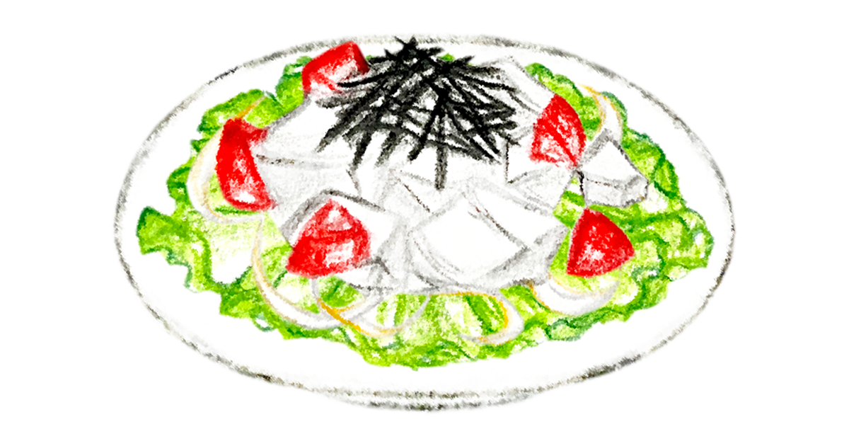 豆腐サラダのイラスト