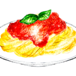 トマトソースパスタのイラスト