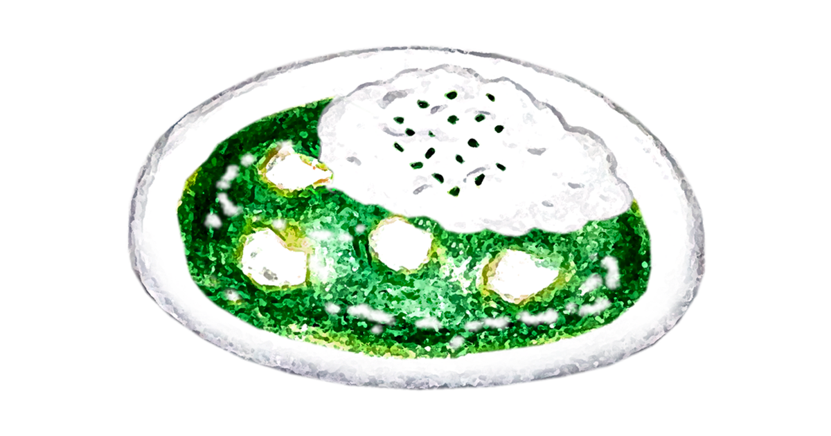 パラクパニールカレーのイラスト